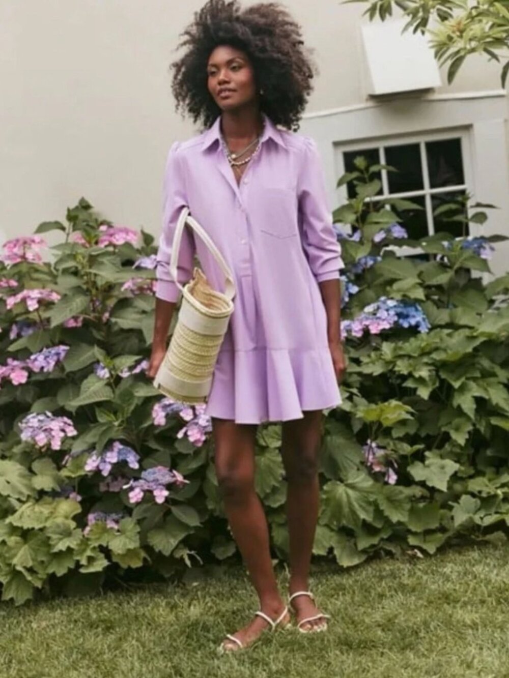 Lilac Crepe Callahan Shirt Dress